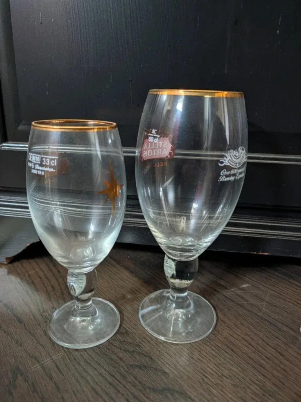 Stella artois beer chalice glass x2 barware